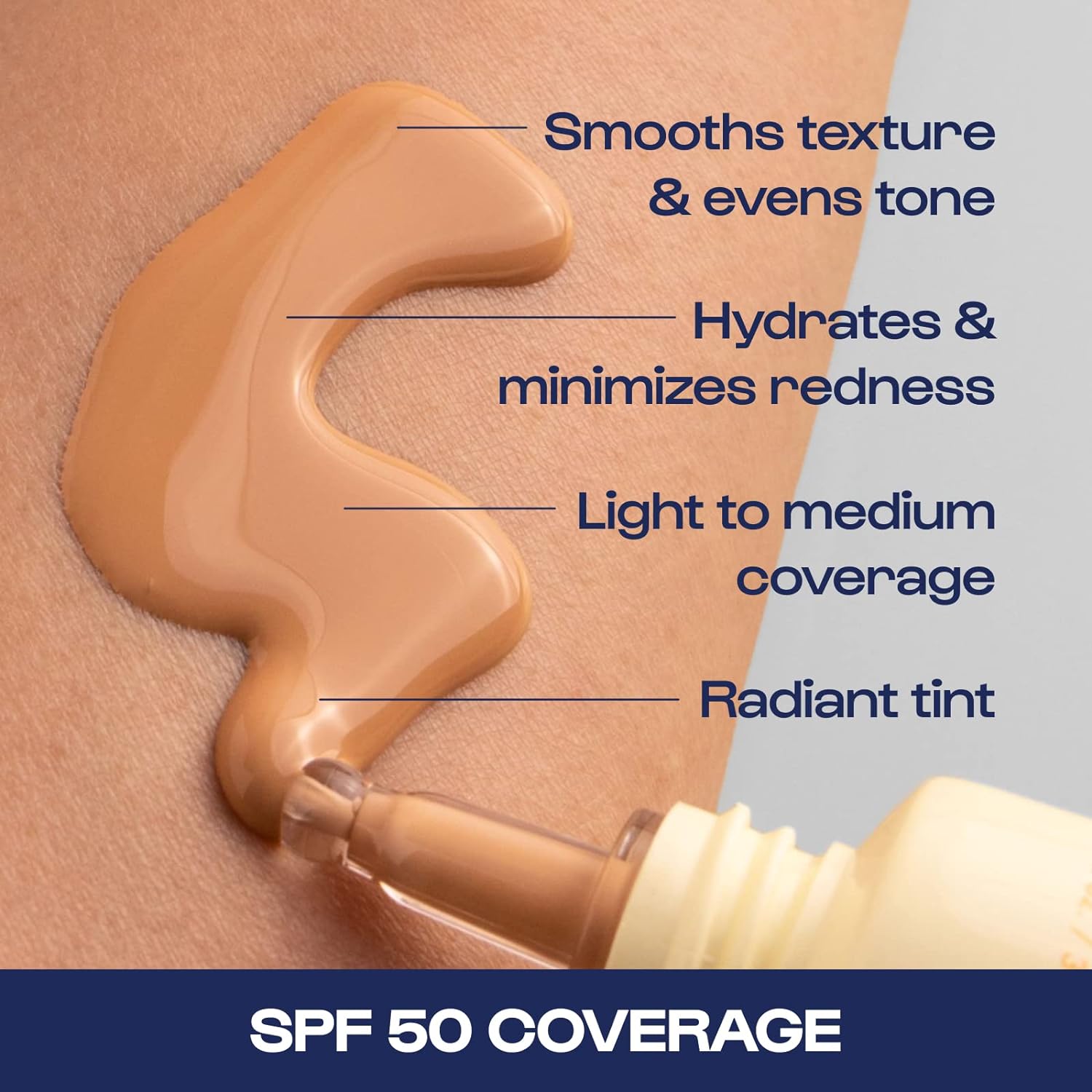 Sunsational Tinted Moisturizer Sunscreen for Face Broad Spectrum SPF 50, Tinted 100% Mineral Sunscreen with Niacinamide & Jojoba, Protects Hydrates and Soothes Skin, Vegan, Cruelty-Free - Star